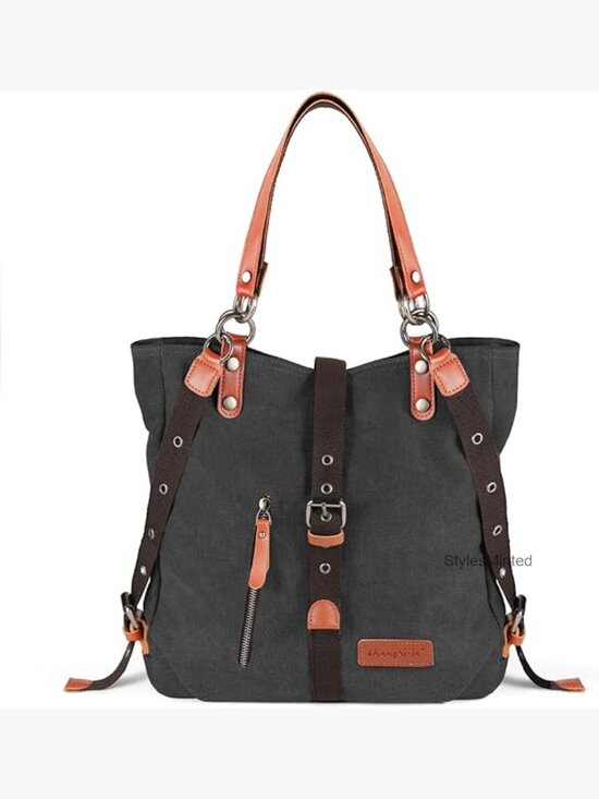 Canvas Tote Handbag Shoulder Bag Convertible Backpack Travel Work Purse main image 7